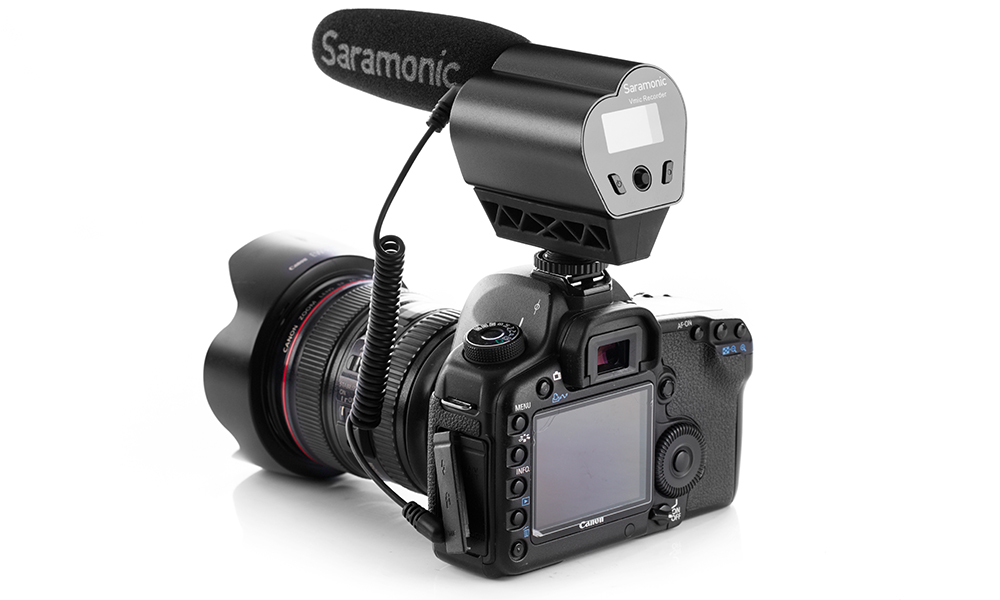 Saramonic Vmic Recorder Microphone with LCD monitor for DSLR Camera/Camcorder